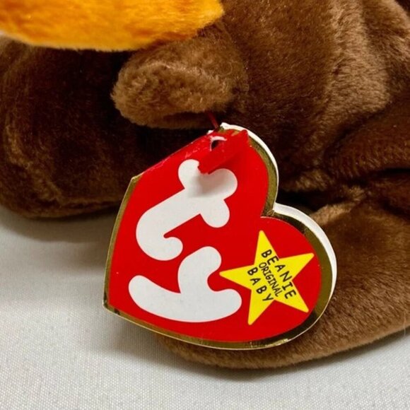 Ty Beanie Baby Original Chocolate 1993 Retired P .E. Pellets Error Red Stamp 205 - Picture 3 of 16